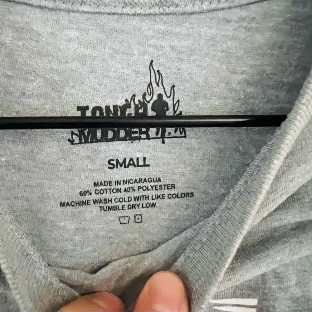 TOUGH MUDDER Men's Gray Sweat Beers Short Sleeve T Shirt Size Small NWT - Picture 5 of 7